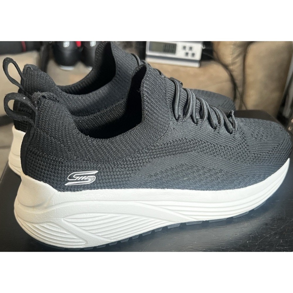 Skechers Bobs Sparrow 2.0- Allegiance Crew Sneakers Women's Size 7.5 Black Knit